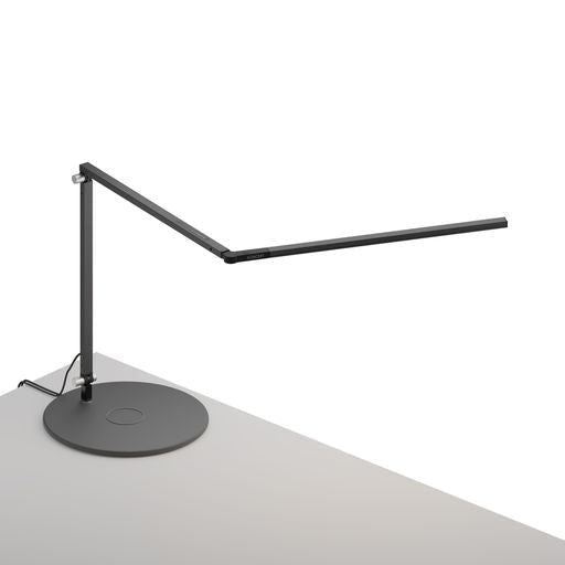 Z-Bar slim Desk Lamp with wireless charging Qi base (Warm Light; Metallic Black) - Desk Lamps