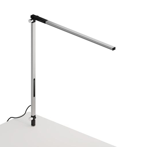 Z-Bar Solo Desk Lamp with through-table mount (Cool Light; Silver) - Desk Lamps