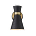 Z-Lite Soriano Matte Black Heritage Brass Wall Sconce 728-1S-MB-HBR - Wall Sconces